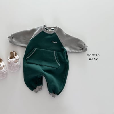 Bonito61｜(3m-18cm) 撞色小logo口袋連身衣6