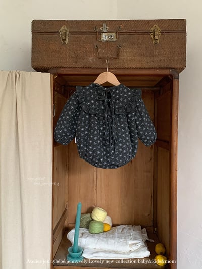 JE 631｜(66-90cm)  小碎花公主袖包屁衣3