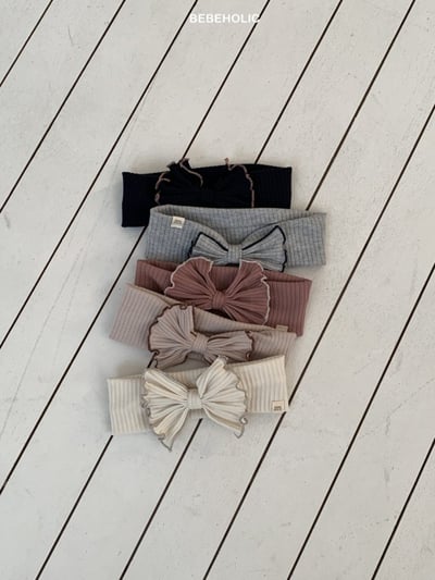 Bebe holic05｜(3m-18m) 滾邊蝴蝶結髮帶1