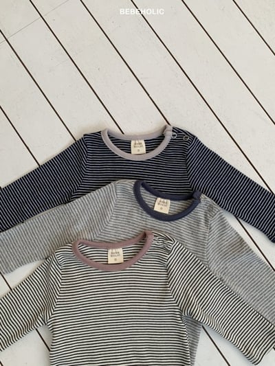 Bebe holic38｜(3m-18m) 條紋開扣上衣2