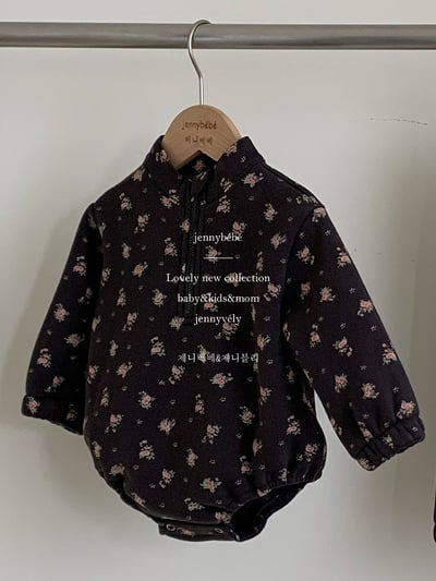 JE 254｜(66-90cm)  復古碎花包屁衣4