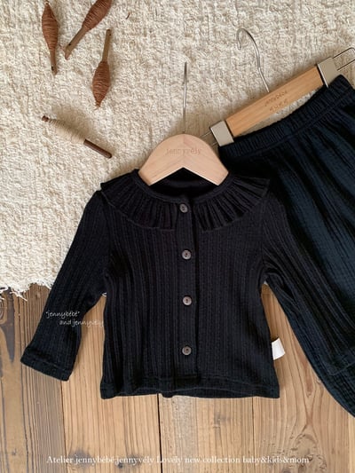 JE572｜(66-90cm) 荷葉領開襟外套/棉紗花邊束口褲4