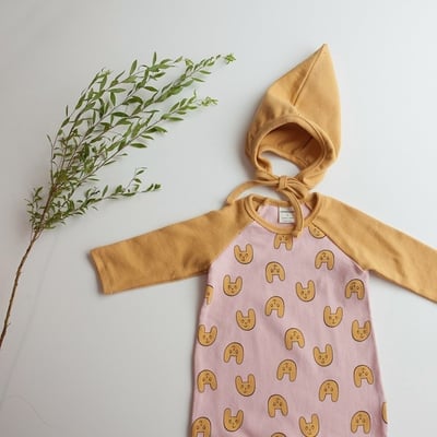 LEMONADE42｜(55cm-85cm) 2色印花連身衣含帽子16