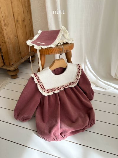 Nutt03｜(3m-16m) 翻領磨毛包屁衣含髮帶9