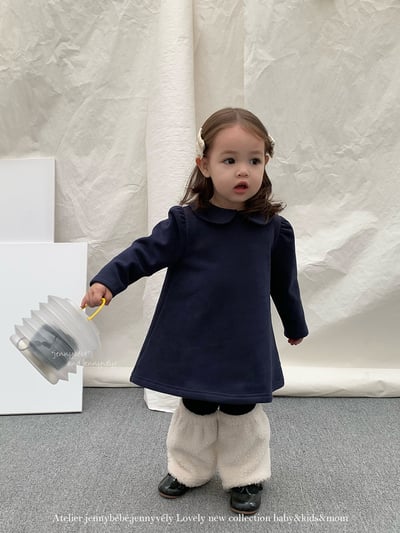 JE 640｜(80-110cm)  圓翻領素洋裝10