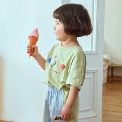 1st blue26｜(~93-118cm) 雪球冰淇淋印花上衣8