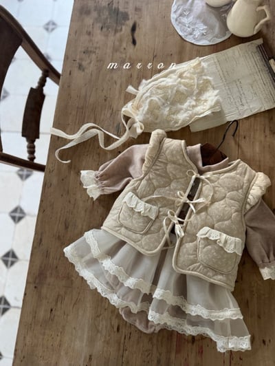 Marron 44｜(3m-18m) 法式薄紗圍裙4