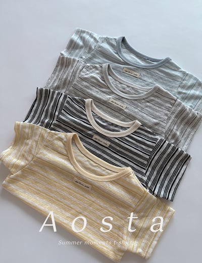 AOSTA19｜(6m-5y) 4款拼色條紋上衣1