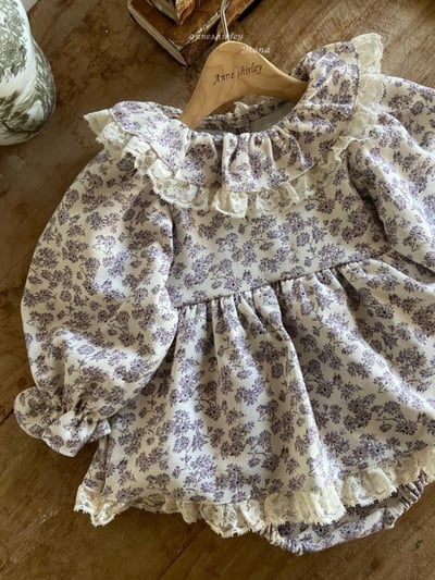 Anne Shirley06｜(3m-22m) 2色蕾絲花邊領包屁洋裝4