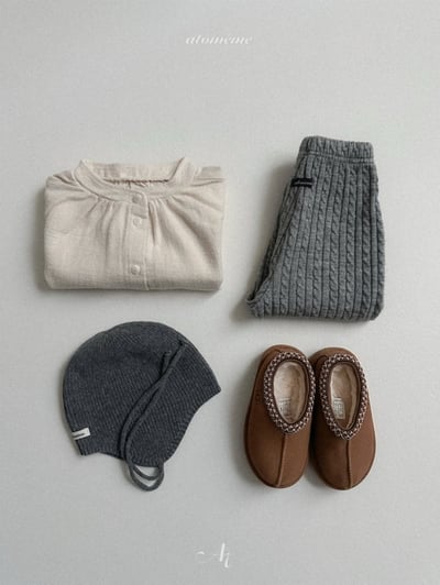 Atomeme40｜(70cm-110cm) 保暖針織綁帶帽9