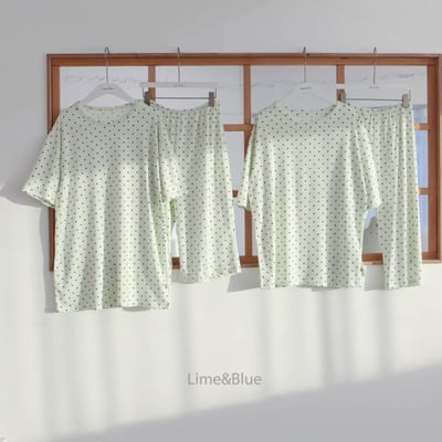 LIME&BLUE29｜(80-118cm MOM-DAD)  明星波點親子套裝11