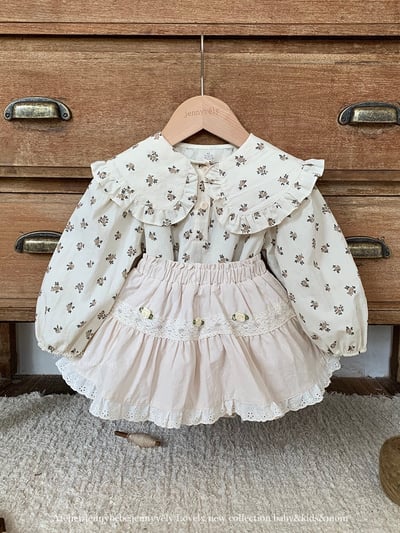 JE473｜(73-100cm) 玫瑰花蕾絲邊包屁裙3