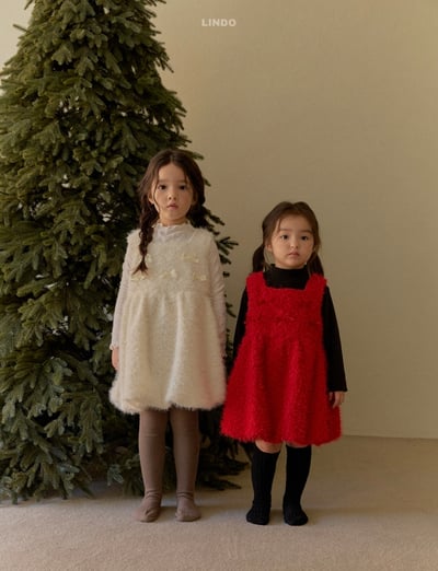 Lindo65｜(80cm-125cm) 緞帶絨毛氣球洋裝12