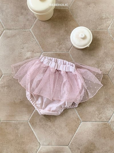 Bebe holic09｜(3m-18m) 爆米花蕾絲褲5