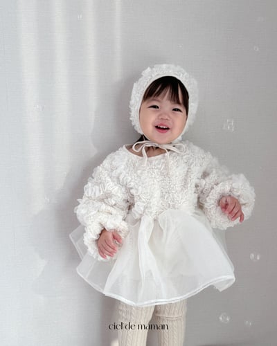 Cieldemaman20｜(3M~15M)  氣質雲朵洋裝含帽子2