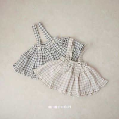 mimi market03 (75-90cm)  格子吊帶半身裙3
