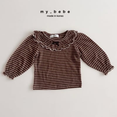 my_bebe11｜(-12m-7y) 荷葉領條紋上衣14