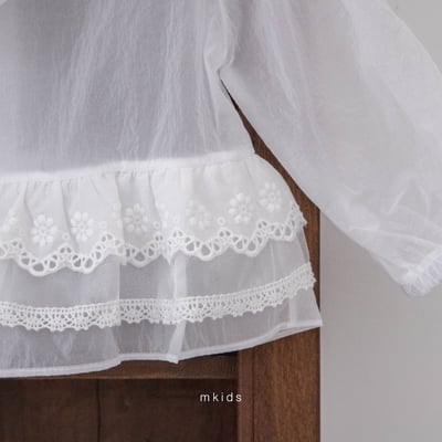 M-KIDS13｜(65-115cm) 荷葉滾邊連帽拉線外套2