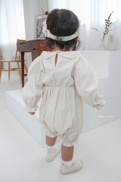 bebe nine11 (65-90) 2色荷葉蕾絲領連身衣8