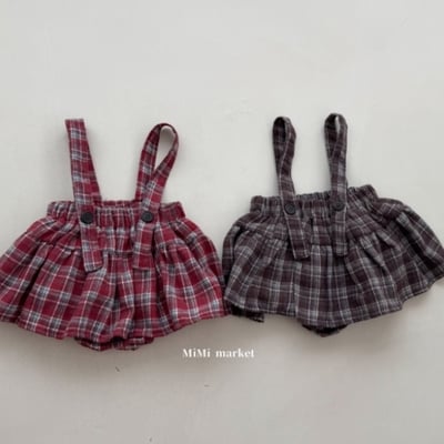 mimi market21 (65-85cm)  格紋吊帶裙1