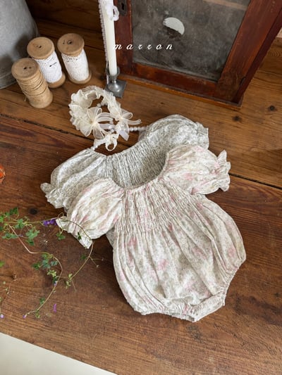 Marron09｜(3m-18m 1y-6y) 復古小碎花套裝5