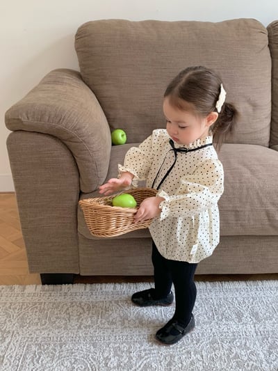 JE600｜(66cm-90cm) 波點緞帶包屁衣10