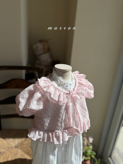 Marron34｜(1y-6y) 蝴蝶結格紋外套5