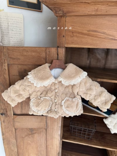 Marron 14｜(1y-6y) 愛心刷毛珍珠排釦外套6