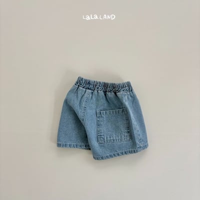 lala land77｜(75-120cm) 2色牛仔小標短褲20