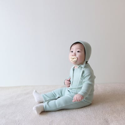 LEMONADE13｜(55cm-85cm) 4色素面排扣連身衣含帽子16