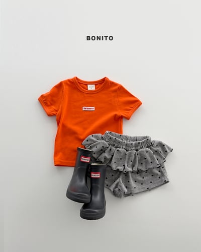 Bonito35｜(75cm-125cm) 3色小愛心荷葉邊短褲3