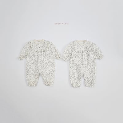 bebe nine23 (65-85) 2色荷葉滾邊領碎花連身衣16