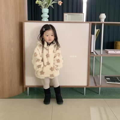 Fondue 20｜(75cm-110cm)  花花絨毛連帽上衣8