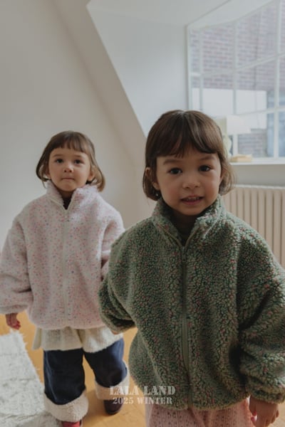 lala land44｜(75cm-120cm) 3色印花刷毛拉鍊外套3