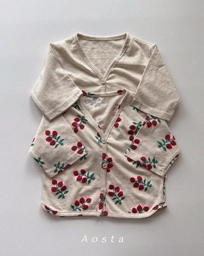 AOSTA22｜(6m-5y) 2款亞麻鈕釦開衫外套2