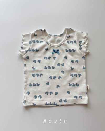 AOSTA45｜(6m-5y) 4款羅紋緞帶木耳邊上衣5