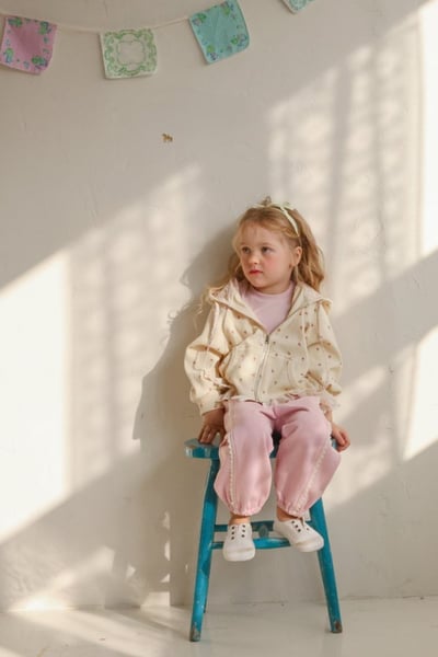 FLO13｜(75-140) 2色蕾絲滾邊休閒縮口褲10