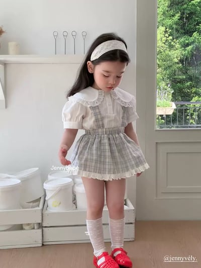 JE58｜(73-130cm) 蕾絲翻領花邊襯衫6