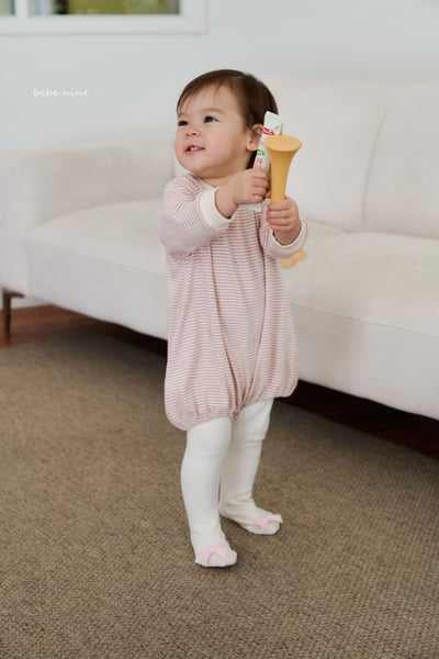 bebe nine20 (55cm-75cm) 3色經典條紋包屁衣4