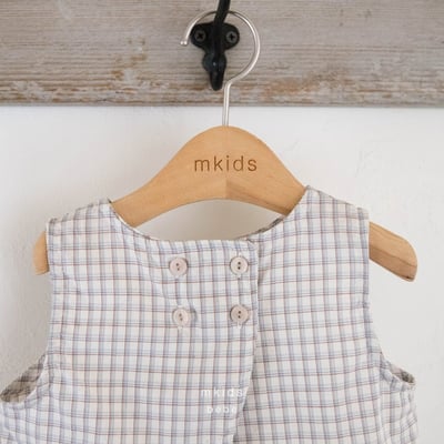M-KIDS59｜(65-80cm) 格紋排釦套裝5