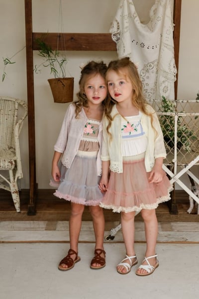 FLO04｜(75-140) 四色蕾絲七分袖開衫10