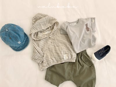 Valubebe 09｜(65-90cm) 格子連帽口袋衣10