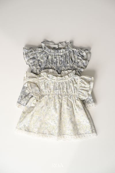 ROA09｜(6m-18m) 2色浪漫荷葉袖上衣3