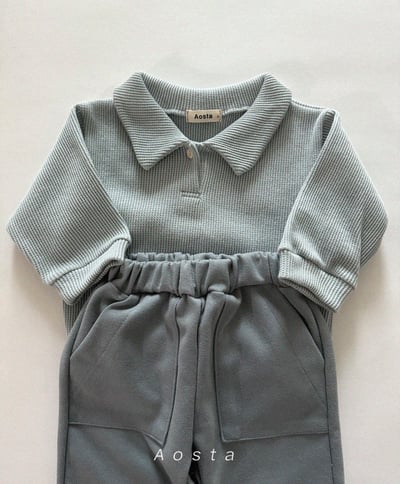 AOSTA32｜(6m-5y) 華夫格有領上衣12