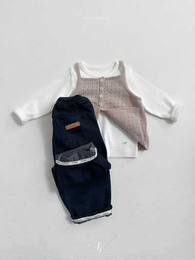 Atomeme02｜(70-110) 反折logo直筒牛仔褲15