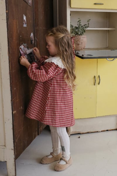 FLO30｜(75-135cm) 2色雪花翻領洋裝9