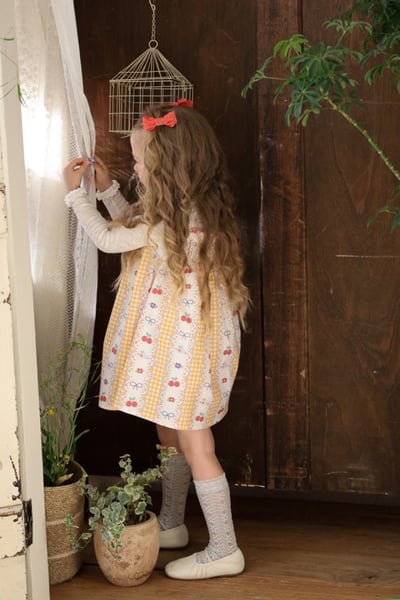 FLO10｜(75-140) 3色櫻桃碎花細肩洋裝15