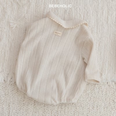 Bebe holic30｜(3m-18m) 領結滾邊包屁衣8