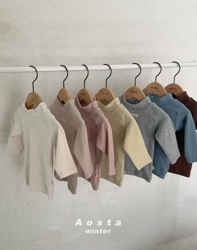 AOSTA56｜(6m-5y) 小標中高領上衣13