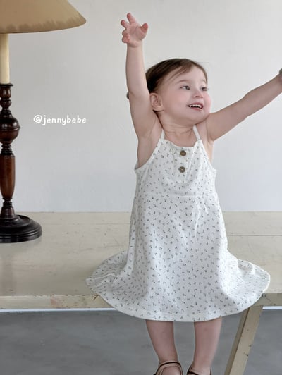 JE434｜(80-120cm) 細肩帶小碎花洋裝12